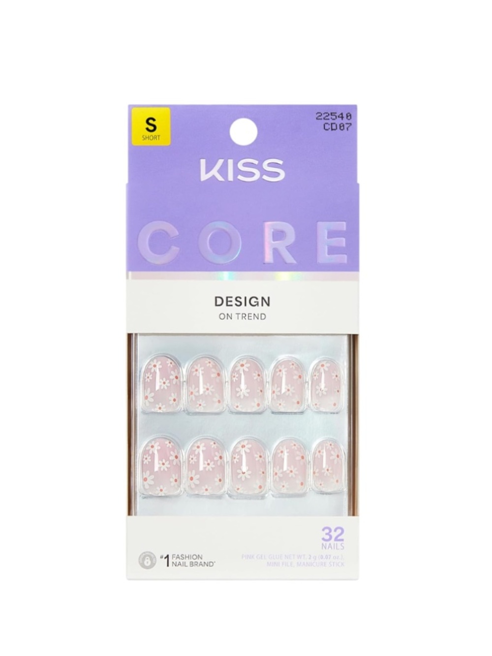 KISS Core Pink Floral Press-On Nails 'Friendship'